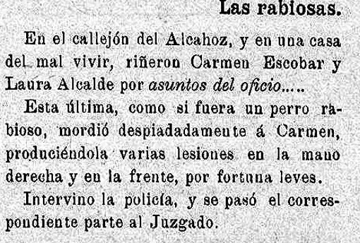 «Las rabiosas», noticia publicada en el semanario Zeta el 19 de diciembre de 1912.