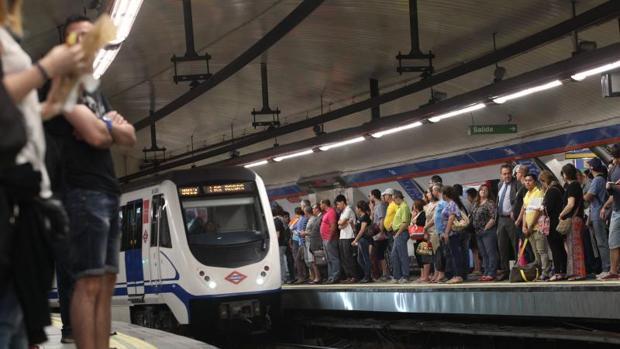 Imagen del andén de Metro Madrid en un día de huelga de este mes