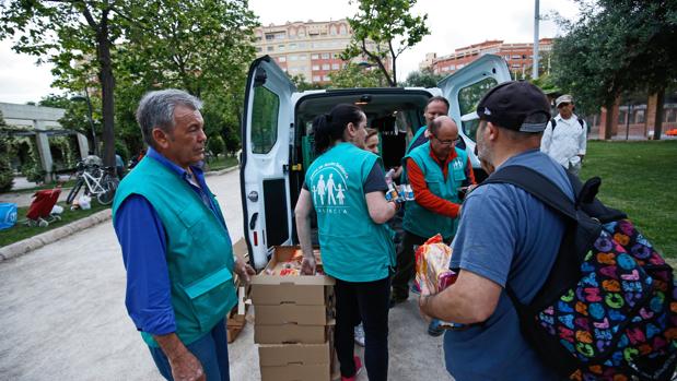 Imagen de uno de los últimos repartos del Banco de Alimentos de Valencia