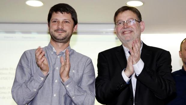 David Cerdán y Ximo Puig, juntos en Alicante en 2014