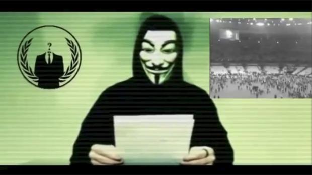 Captura de un vídeo mensaje de Anonymous