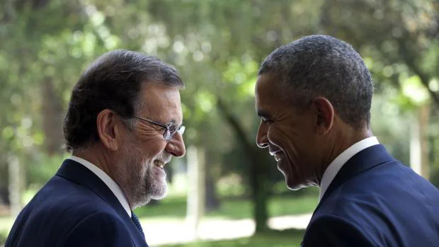 Mariano Rajoy y Barack Obama en el exterior del Palacio de la Moncloa