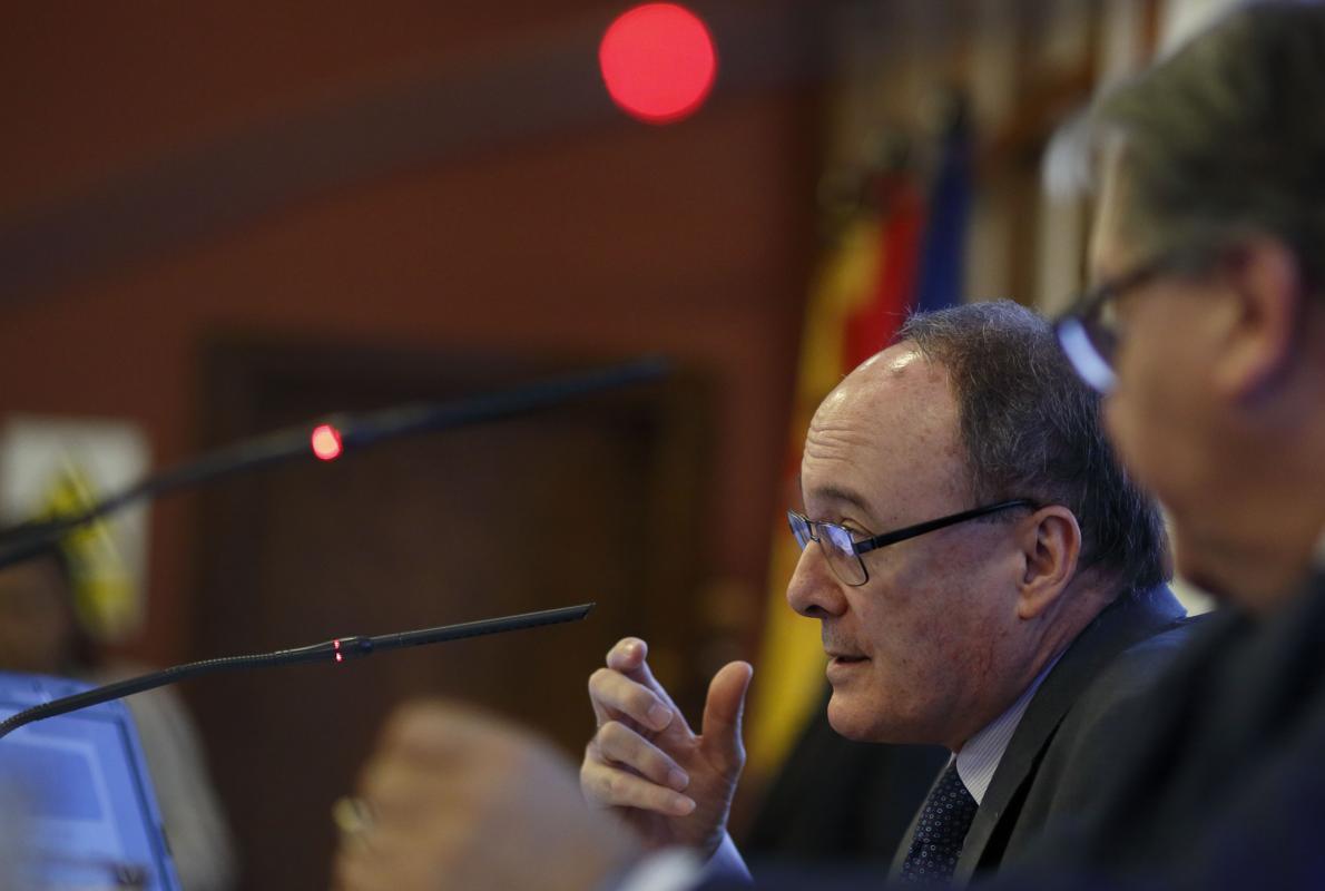 José María Linde, durante su conferencia en la Cámara de Comercio de Zaragoza