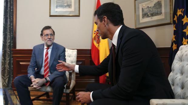 Mariano Rajoy y Pedro Sánchez, el miércoles en el Congreso