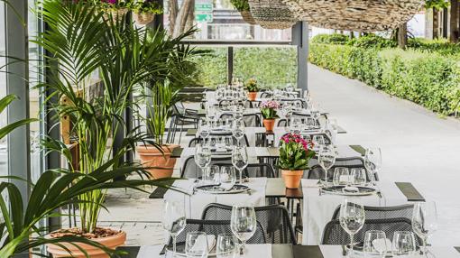 Terraza de Atrapallada, en el Paseo de las Acacias 12