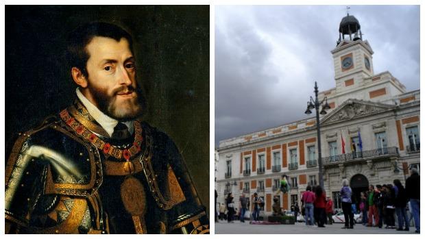 Collage de Carlos V y la Puerta del Sol