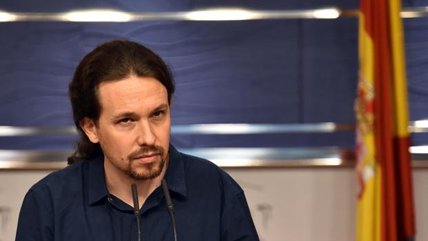 Pablo Iglesias en la rueda de prensa posterior a su reunión con el Rey Felipe VI