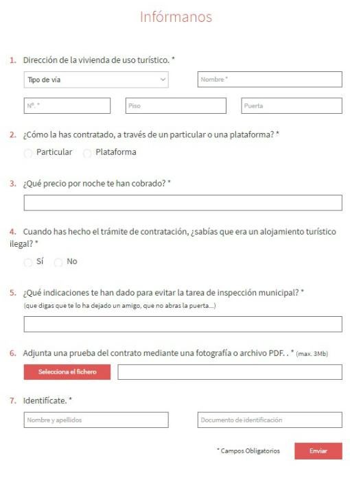 El cuestionario te pide hasta una copia del contrato