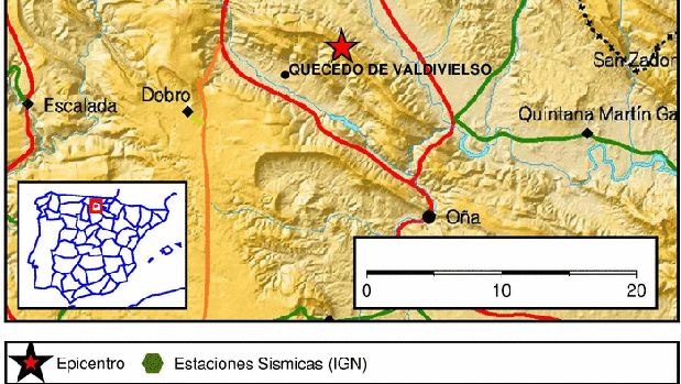 Imagen del lugar donde se ha producido el seísmo