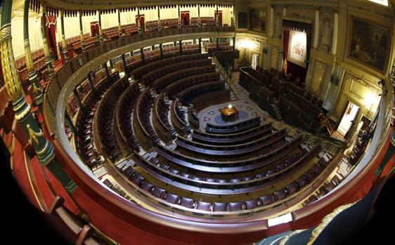 Vista general del hemíciclo del Congreso de los Diputados