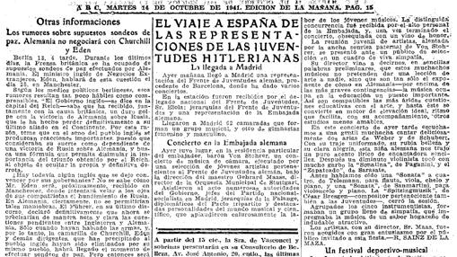 Recorte de ABC del 14 de octubre de 1941