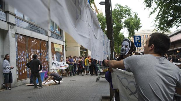 Manifestación en contra del desalojo del Banco Expropiado, el pasado mes de junio