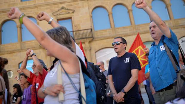 Manifestación de la izquierda abertzale con motivo del comienzo de la Semana Grande de San Sebastián