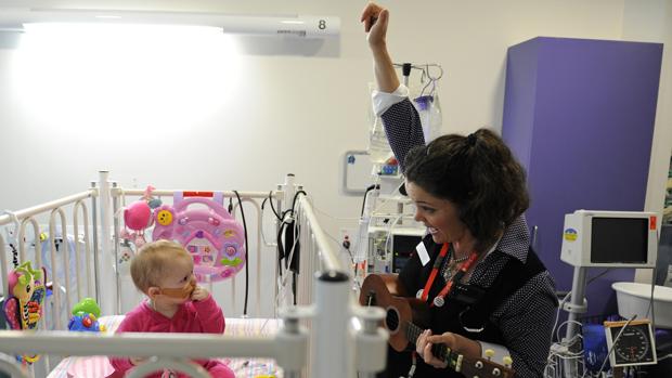 Sesión de terapia musical en un hospital