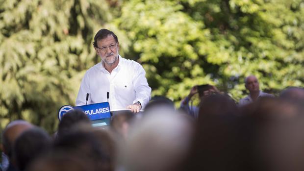 Mariano Rajoy, en Soutomaior en agosto de 2015