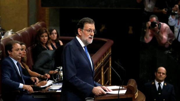 Mariano Rajoy durante el discurso de investidura en el Congreso de los Diputados