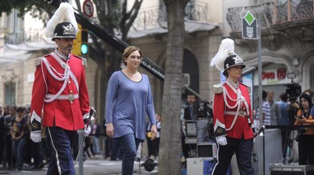 Colau, en los actos del año pasado, los primeros que vivió como alcaldesa