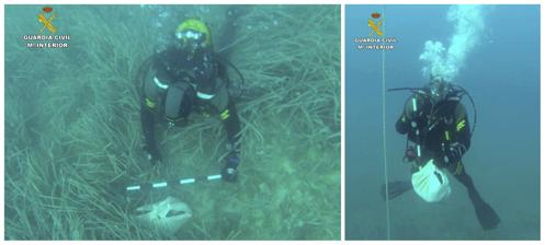 Imagen de algunos de los fardos con huesos hallados en Calpe