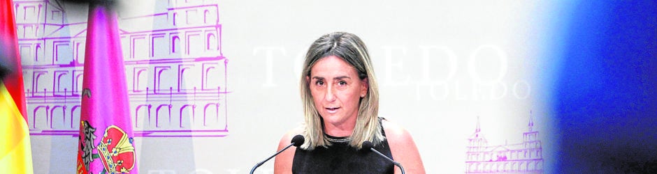 Milagros Tolón, alcaldesa de Toledo, este jueves durante la rueda de prensa