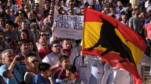 Concentración en defensa del festejo, el pasado junio