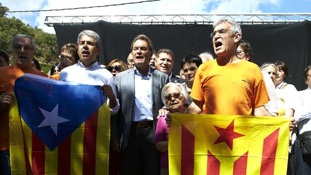 Homs y Mas, durante su participación en el Aplec Independentista de Arenys