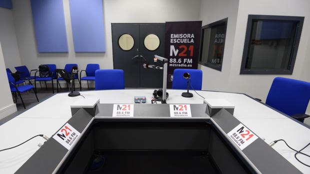 El estudio de la nueva radio municipal en la sede del Ayuntamiento en Cibeles