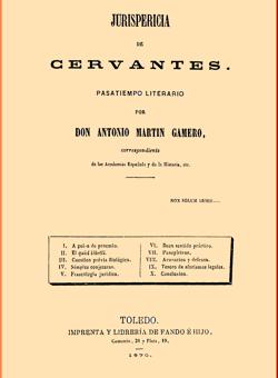 Portada de la obra Jurispericia de Cervantes