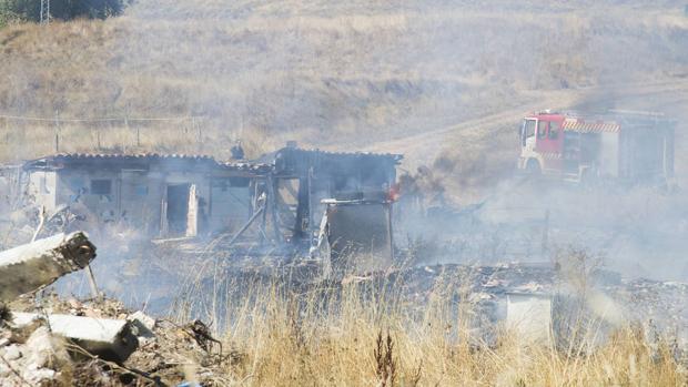 Incendio en el poblado burgalés «El Encuentro»