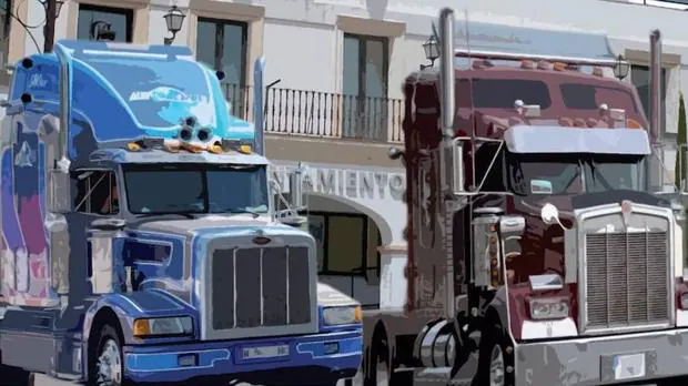 Cartel de la exposición de camiones pesados en San Sebastián de los Reyes