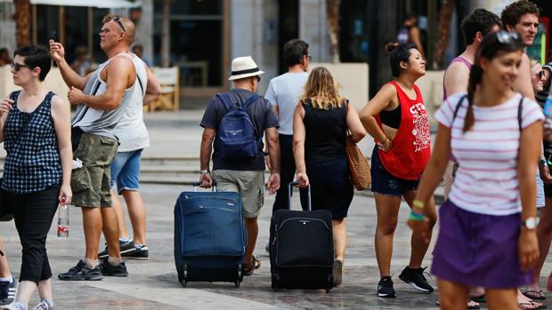 Imagen de un grupo de turistas captada en el centro de Valencia