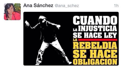 Un tuit de Ana Sánchez con un encapuchado prende de nuevo la crisis interna en el PSCL