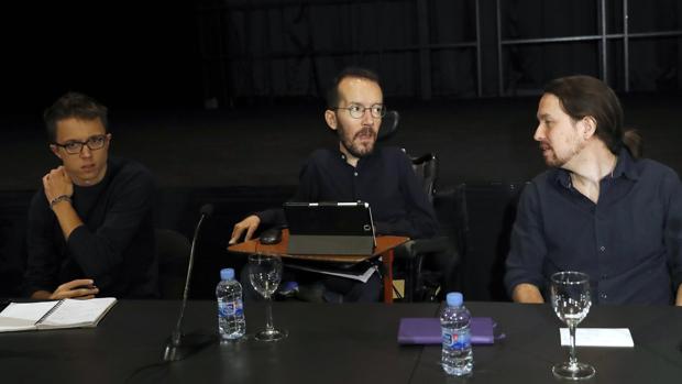 Íñigo Errejón, Pablo Echenique y Pablo Iglesias