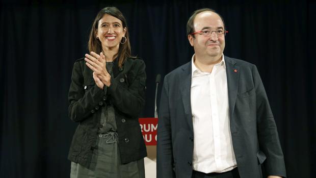 Núria Parlon y Miquel Iceta el pasado 3 de octubre en Barcelona