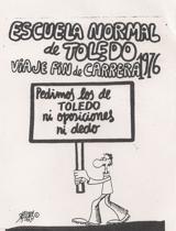 Antonio Forges les dedicó este dibujo a la promoción de Magisterio del 76