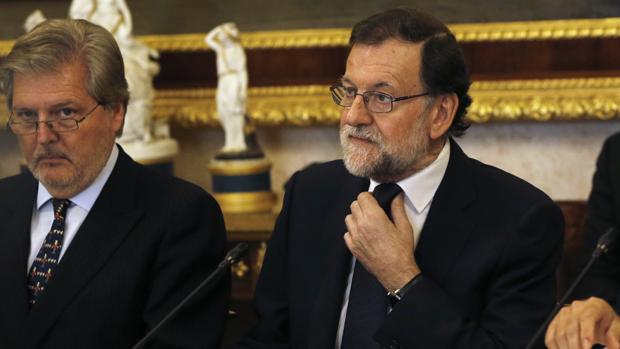 Mariano Rajoy durante una reunión en el Instituto Cervantes la semana pasada