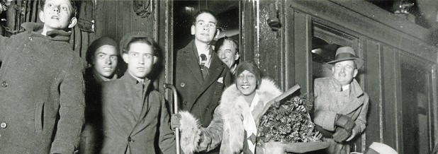 Josephine Baker, a su llegada a la madrileña Estación del Norte, en 1930