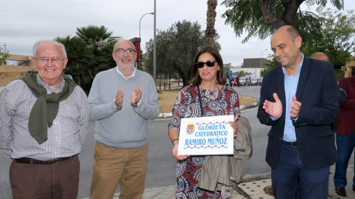 Esta mañana, durante la inauguración de la glorieta en Alicante