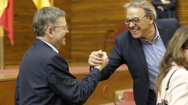 Puig saluda a Mata, este jueves en las Cortes Valencianas