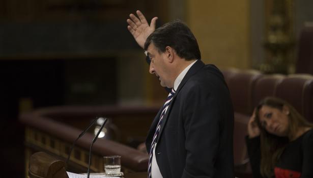 Aitor Esteban, portavoz del PNV en el Congreso de los Diputados, durante el debate de investidura