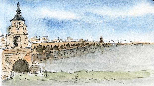 El puente de Zamora, en una de las ilustraciones de Paco Somoza