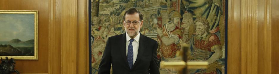 Mariano Rajoy, ayer antes de jurar como presidente del Gobierno en el Palacio de la Zarzuela