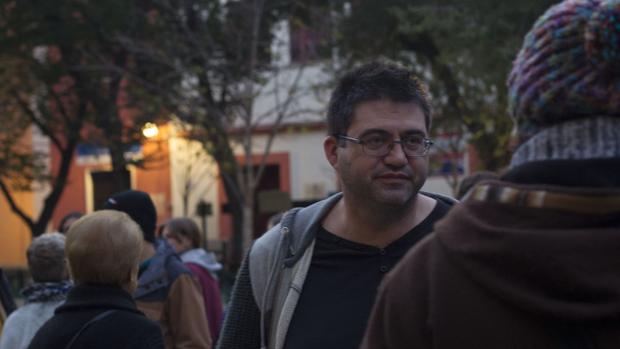 Carlos Sánchez Mato, en la reciente protestas por el desalojo del Patio Maravillas