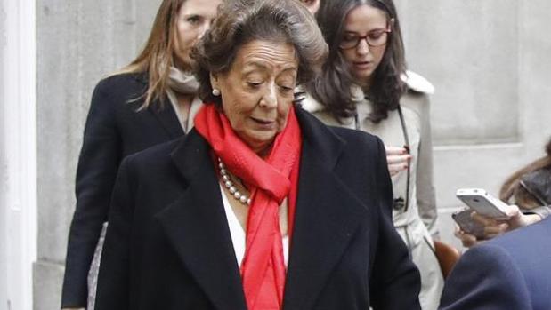 Rita Barberá este lunes cuando acudió a declarar ante el Tribunal Supremo