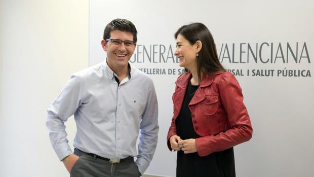 El presidente de la Diputación de Valencia, Jorge Rodríguez y Carmen Montón, en el encuentro
