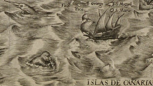 En 1562, el cartógrafo español Diego Gutiérrez y el grabador holandés Hieronymus Cock veían así Canarias