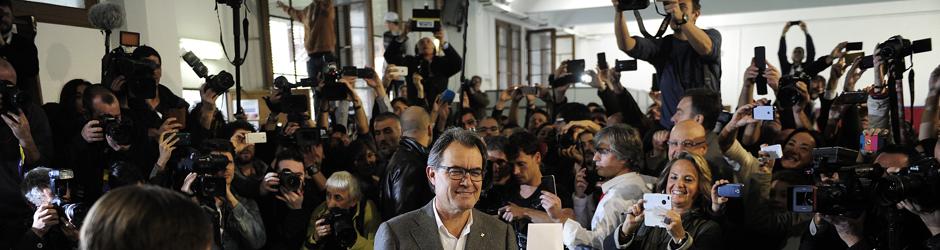 Artur Mas, al votar en la consulta de 2014