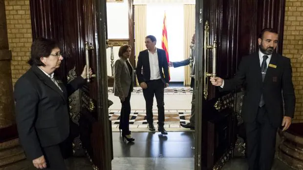 Arnaldo Otegi, durante su visita al Parlamento catalán el pasado mes de mayo