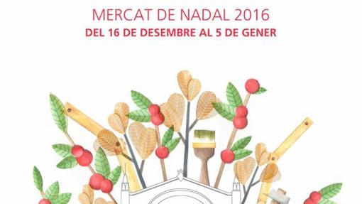 Imagen del cartel del la XVI Mostra de Artesania de Nadal en el Mercado de Colón