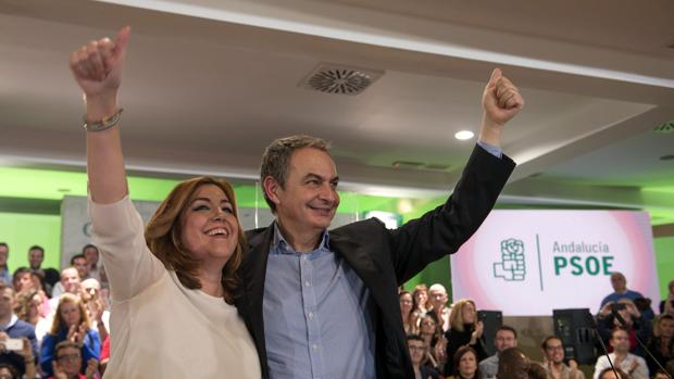 Susana Díaz y José Luis Rodríguez Zapatero, en un acto en Jaén