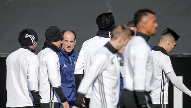 Imagen del entrenamiento de esta semana del Valencia CF antes del partido de Copa del Rey contra el Celta